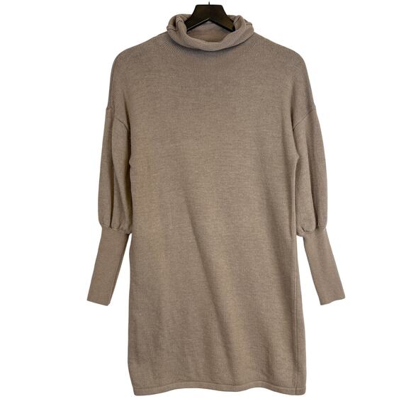Lovers + Friends Dresses & Skirts - NWT Lovers + Friends Noah Mini Sweater Dress Turtleneck Taupe Beige - XS